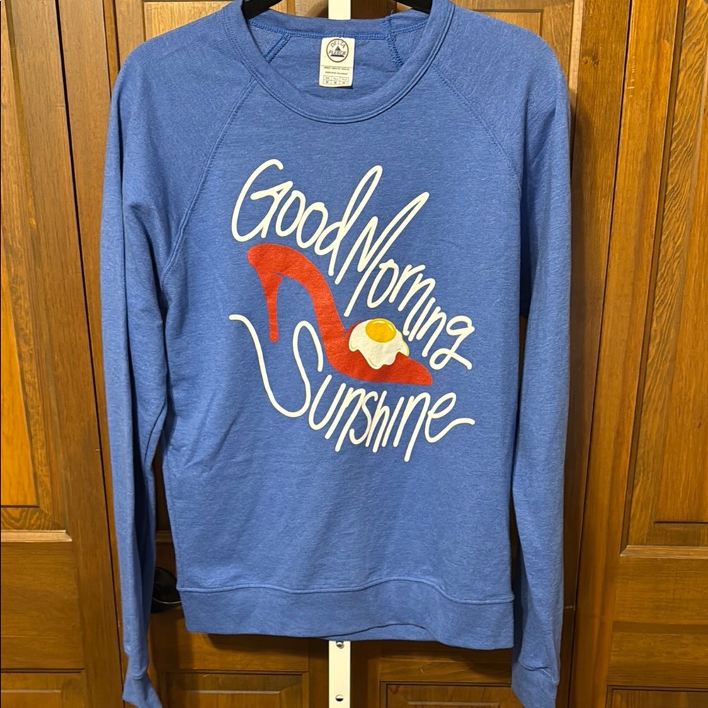 Graphic Crew Neck Blue Sweatshirt